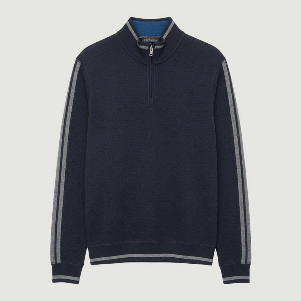 Ted Baker Quarter Zip Sindey Pullover Navy Blue Size Large‎